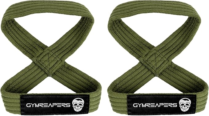 Gymreapers Figure 8 Lifting Straps For Deadlift, Powerlifting, Strongman, & Cross Training Strong Weightlifting Wrist Straps For Men, Women-FlexoryFit