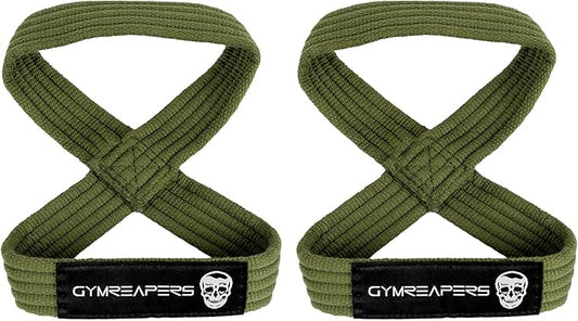 Gymreapers Figure 8 Lifting Straps For Deadlift, Powerlifting, Strongman, & Cross Training Strong Weightlifting Wrist Straps For Men, Women-FlexoryFit