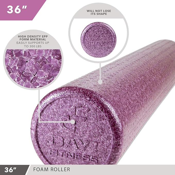High-Density Round Foam Rollers - 4 Size and 8 Color Options - Massage Rollers for Stretching, Deep Tissue and Myofascial Release-FlexoryFit