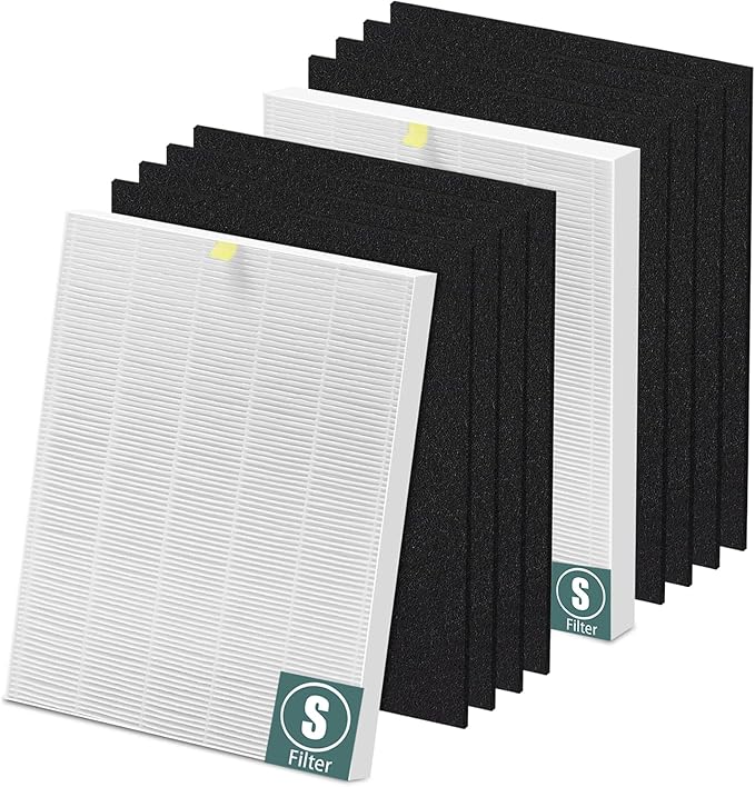C545 True High Efficiency Replacement Filter S Compatible with Winix C545 Replacement for Winix S Filter Part 1712-0096-00 and 2522-0058-00, 2 x True Filter + 8 x Activated Carbon Pre-Filter