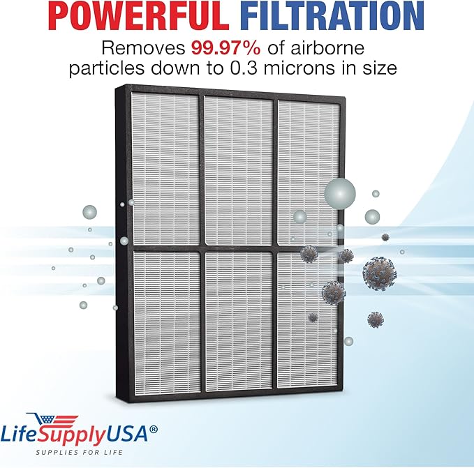 LifeSupplyUSA True HEPA Filter Replacement Compatible with Hunter 30940 30210 30214 30215 30216 30225 30260 30398 30400 30401 Air Purifier