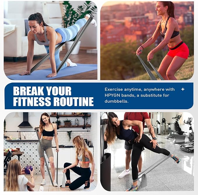 Resistance Bands, Exercise Bands, Physical Therapy Bands for Strength Training, Yoga, Pilates, Stretch Elastic Band with Different Strengths, Workout Bands for Home Gym-FlexoryFit