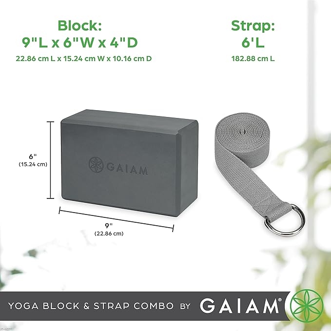 Gaiam Yoga Block - Supportive Latex-Free Eva Foam - Soft Non-Slip Surface with Beveled Edges for Yoga, Pilates, Meditation - Yoga Accessories for Stability, Balance, Deepen Stretches-FlexoryFit