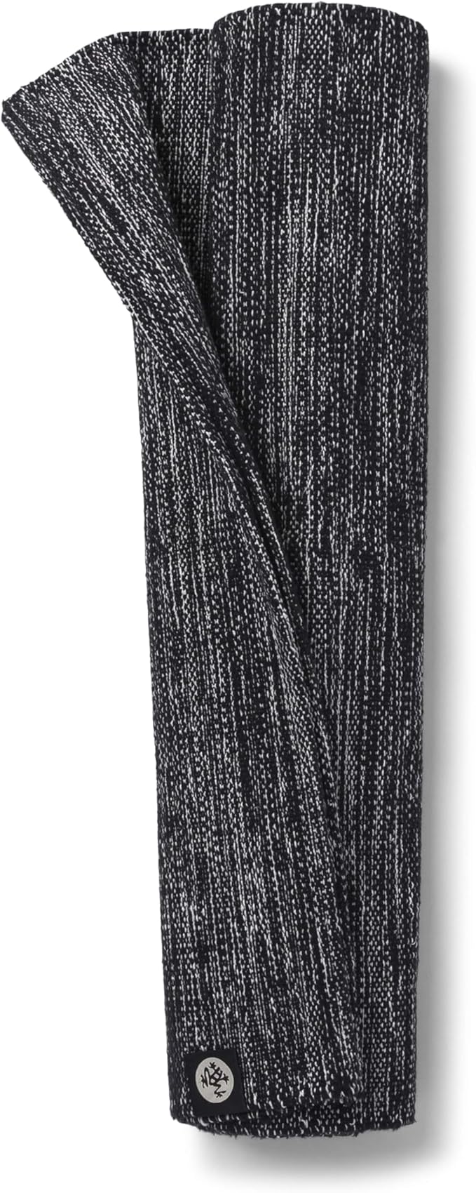 Manduka Shala Yoga Rug 71" - Outdoor Yoga & Meditation | Foldable & Machine Washable | Natural Cotton | Handmade | 71 x 26 inches | Black Heather-FlexoryFit