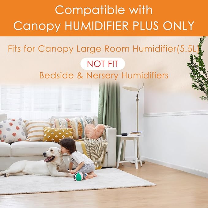 Smilefil Large Room Humidifier Filters Replacement Wick Filters Compatible with Canopy Humidifier Plus ONLY （5.5L）(Don’t fit for Bedside or Nursery)