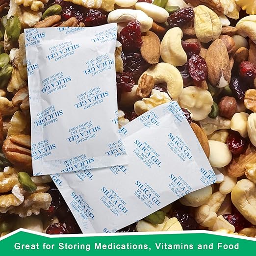 O2frepak 500 Gram(2Pack) Food Grade Moisture Absorber Silica Gel Desiccant Packets for Storage,Desiccant Silica Gel Packs Food Safe for Moisture