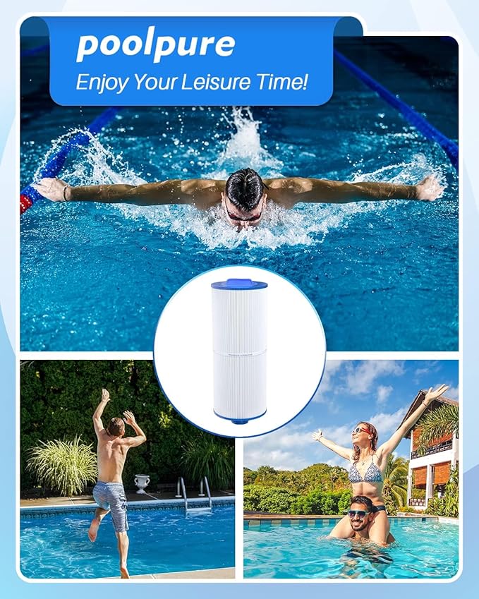 POOLPURE Pack of 6 Removable Handle Spa Filter Compatible with PJW60TL-OT-F2S, Jacuzzi Prem J300, J400, Unicel 6CH-961, 6541-383, 6540-476, 60 sq.ft Filter Cartridge with Built-in Dispenser