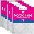 Nordic Pure 20x20x1 (19 1/2 x 19 1/2 x 3/4) Tru Mini Pleat MERV 8 AC Furnace Air Filters 6 Pack