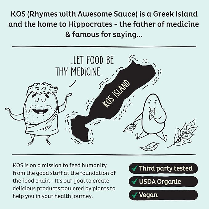 KOS Vegan Protein Powder, Unflavored & Unsweetened - Low Carb Pea Protein Blend, Organic Superfood Rich in Vitamins & Minerals - Keto, Soy, Dairy Free - Meal Replacement for Women & Men - 28 Servings-FlexoryFit