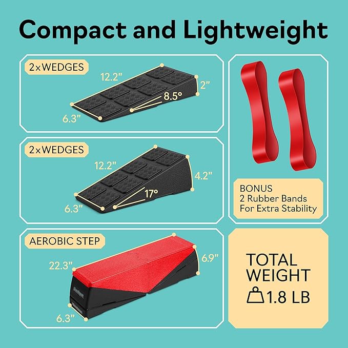 Squat Wedge - Squat Wedge Block 520 LBS Weight Capacity - Slant Board for Calf Stretching - Calf Stretcher Slant Board - yoga blocks-FlexoryFit