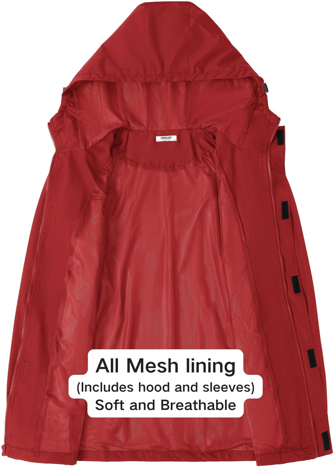 COOFANDY Men's Rain Jacket Waterproof With Hood Lightweight Packable Shell Raincoat Windbreaker For Cycling Golf Travel