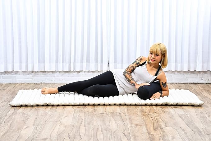 Leewadee Small Yoga Bolster – Shape-Retaining Cervical Neck Roll, Tube Pillow for Comfortable Reading, Kapok Filling, 22 x 6 x 6 inches-FlexoryFit