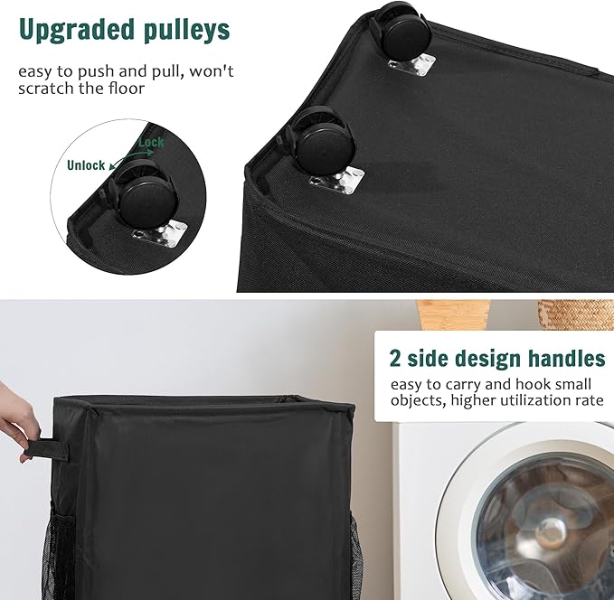 Yoga Mat Storage Racks, Home Gym Storage Rack with Wheels, Yoga Mat Holder Side 2 Mesh Pockets, Yoga Storage Basket Holds 4 Yoga Mats, 2 Foam Rollers, 6 Resistance Bands-FlexoryFit