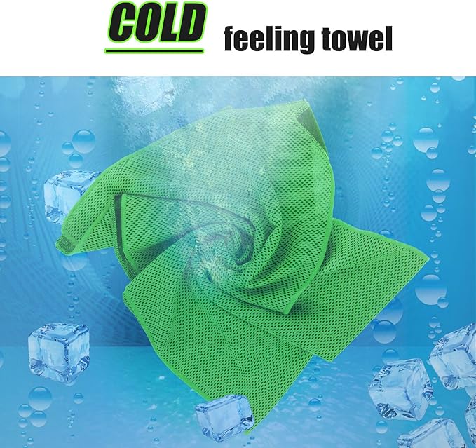 Biange Cooling Towel (Pack of 20, 40"x12") with Pouches for Sports, Workout, Fitness, Gym, Yoga, Golf, Pilates, Travel, Camping & More-FlexoryFit