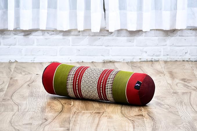 Leewadee Small Yoga Bolster – Shape-Retaining Cervical Neck Roll, Tube Pillow for Comfortable Reading, Kapok Filling, 22 x 6 x 6 inches-FlexoryFit