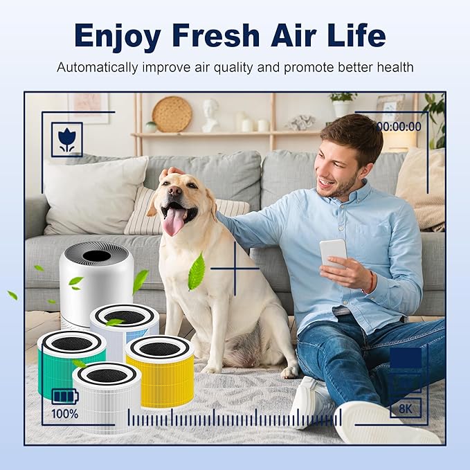 Core 300 Toxin Absorber Replacement Filter for LEVOIT Core 300 Core 300-P Core 300S Vortex Air Air Purifier, 3-in-1 H13 Grade True HEPA High-Efficiency Activated Carbon, Core 300-RF-TX, 4 Pack, Green