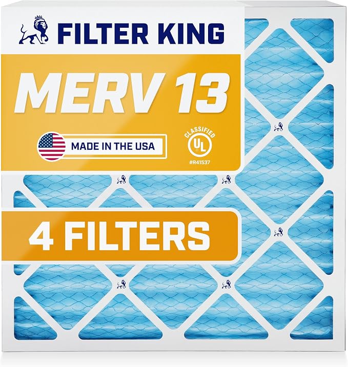 Filter King 21x22x1 Air Filter | 4-PACK | MERV 13 HVAC Pleated A/C Furnace by FilterKing