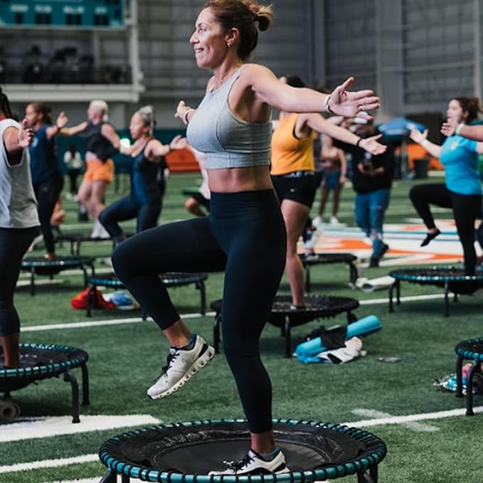JumpSport 350 PRO Indoor Heavy Duty Fitness Trampoline, 39-inch | 36 Premium EnduroLast 4 Elastic Cords | Customized Bounce with 7 Settings | 300 lb Wt. Rating | 60-Day Free Trial to 350+ Videos-FlexoryFit
