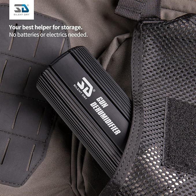 SILENT DRY Cordless Gun Safe Dehumidifier – Reusable Mini Dryer for up to 40L – Fast Rechargeable & Moisture Removal for Guns, Closet, Cabinet, Camera, up to 40L Safe, Shotgun Jr. – RED (1 Pack)