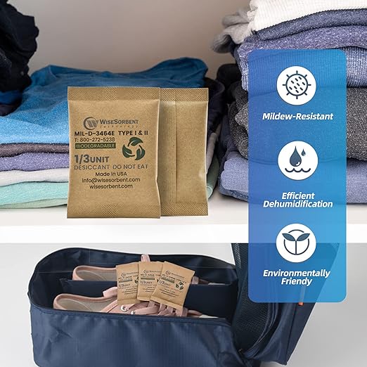 Kraft Clay Desiccants Packs for Safe, 11 Gram 90 Pack Dehumidifier for Gun Safe, Military Grade Moisture Absorbers, Conforms to MIL-D-3464E Type I & II Absorbents