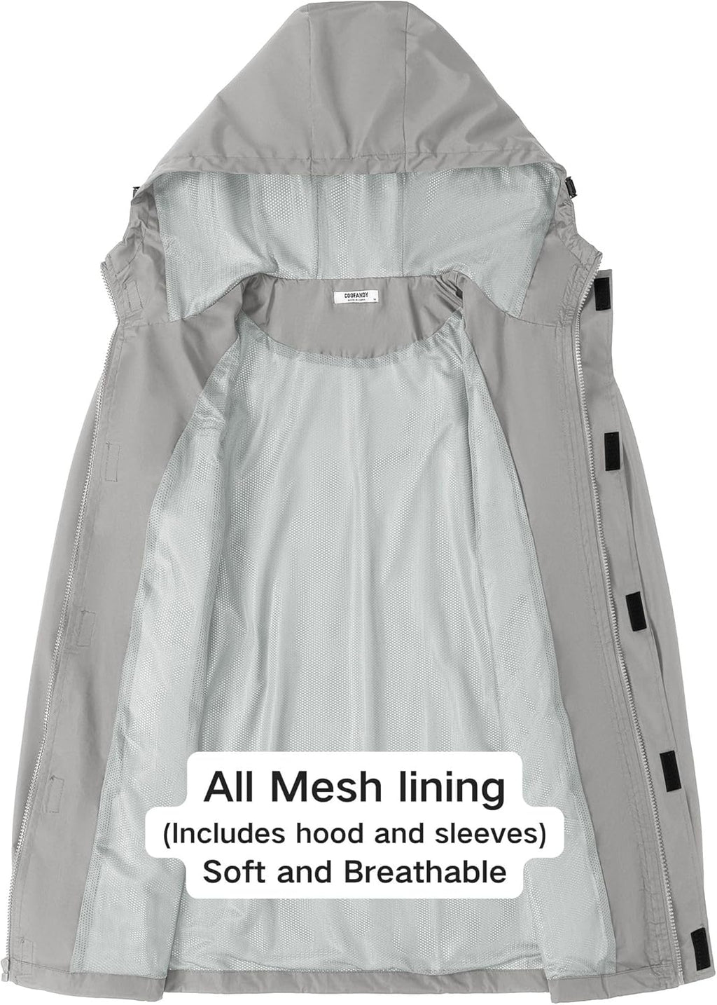 COOFANDY Men's Rain Jacket Waterproof With Hood Lightweight Packable Shell Raincoat Windbreaker For Cycling Golf Travel
