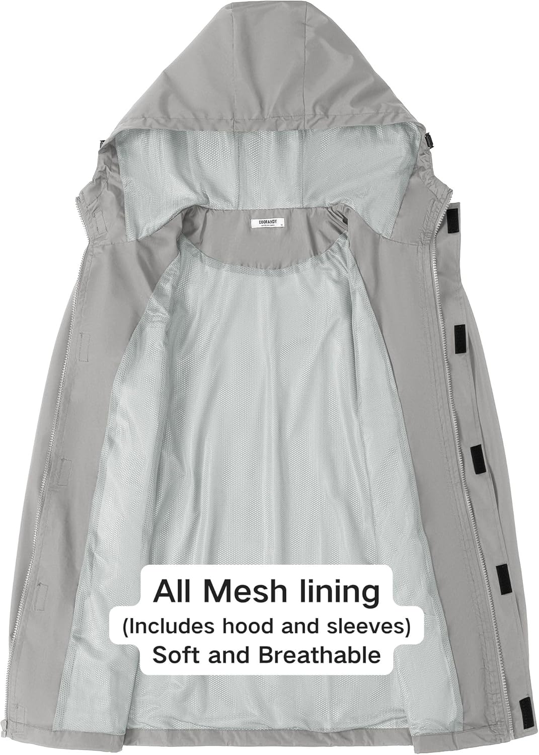 COOFANDY Men's Rain Jacket Waterproof With Hood Lightweight Packable Shell Raincoat Windbreaker For Cycling Golf Travel