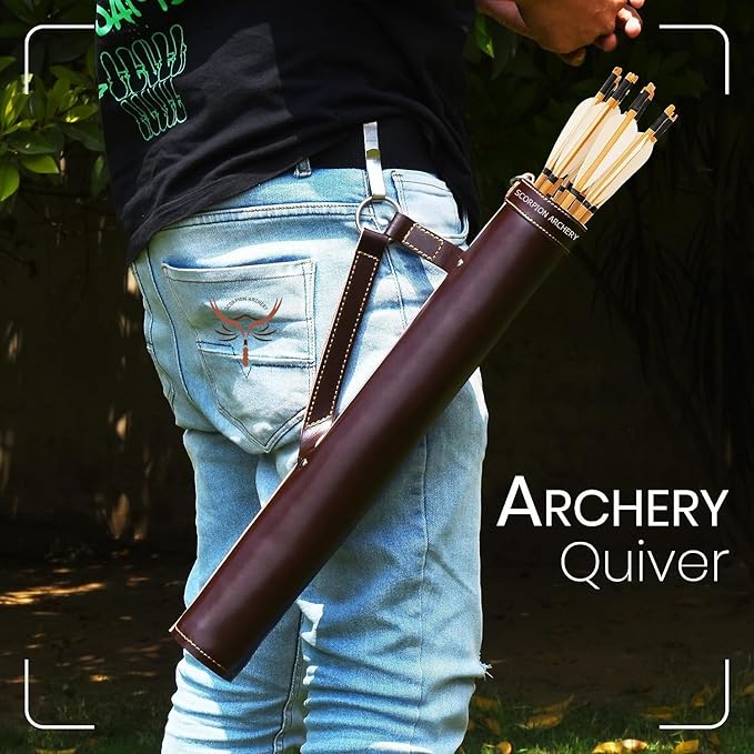 Traditional Back Quiver Bow Arrow Holder Handmade Leather Quiver Lightweight & Comfortable Gift for him Aniversary Gift