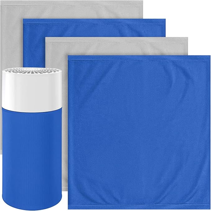 4 Pack 411 Replacement Washable Pre-Filters for Blueair Blue Pure 411, 411+, 411 Auto and Mini Air Purifier, Removes Pollen, Dust, Pet Dander,2 X Lunar Rock+2X Diva Blue