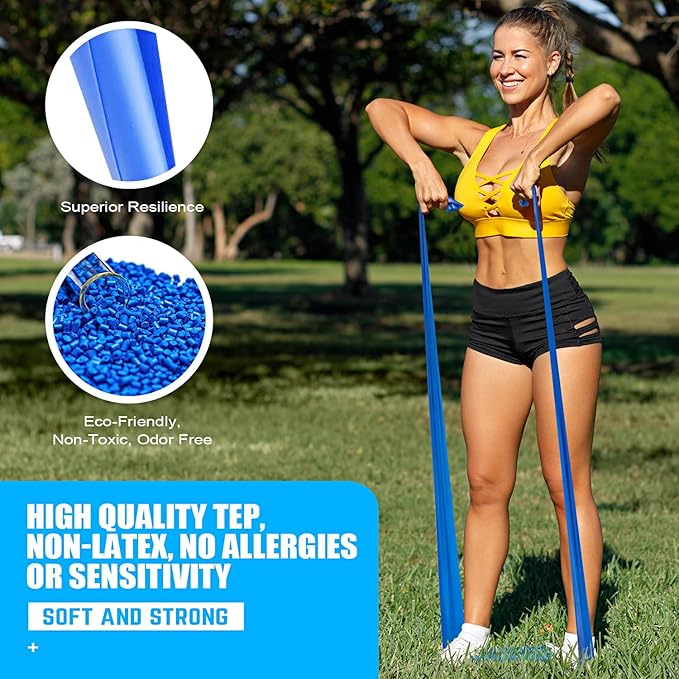 Resistance Bands, Exercise Bands, Physical Therapy Bands for Strength Training, Yoga, Pilates, Stretch Elastic Band with Different Strengths, Workout Bands for Home Gym-FlexoryFit