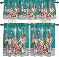 Kitchen Curtains Tiers and Valance Set of 3, Spring Flowers Light Filtering by Anzona