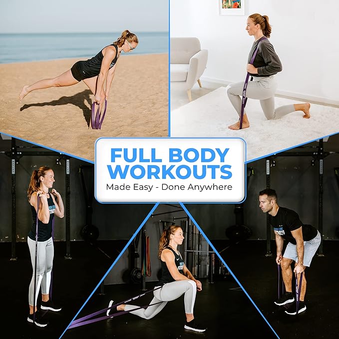 Pull Up Assistance Resistance Bands - Long Loop Power Bands for Men and Women - Strength Power Flexibility Training at Home & Gym - Ebooks & Workout Chart Included by Iron Core Fitness-FlexoryFit