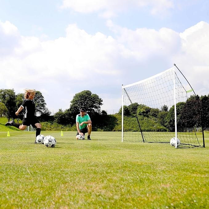 QUICKPLAY Kickster Soccer Goal Range – Ultra Portable | Quick and Easy Set Up | Includes Net and Carry Bag | Available in 7 Sizes | Backyard Soccer Net for Kids & Adults [Single Goal]