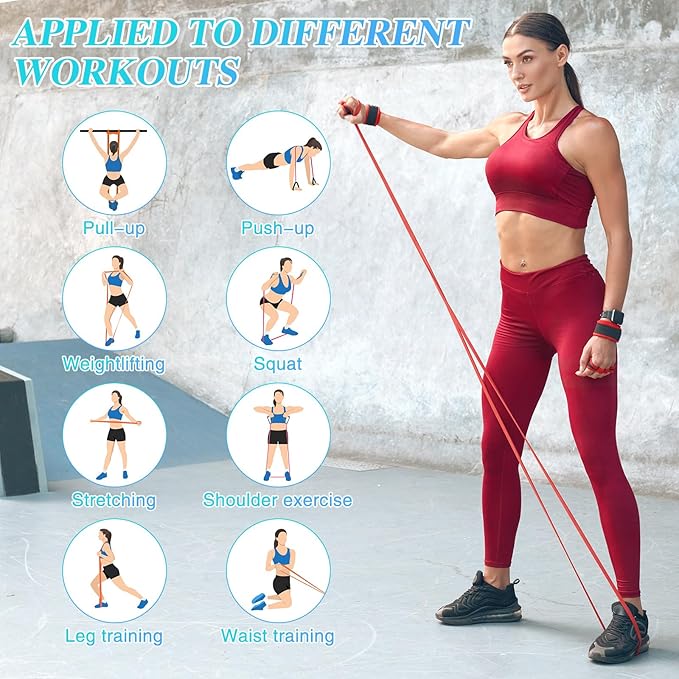 Resistance Bands Set, Pull Up Assistance Bands Pull Up Bands Exercise Bands for Men Women, Workout Bands for Working Out, Muscle Strength Training, Body Stretching-FlexoryFit