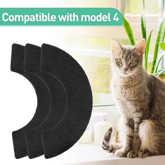 MEWTOGO 3 Pcs Carbon Filters for Cat Litter Box Robot 4 - Thickened and Durable Replacement Filters to Absorb Unpleasant Odors Control Damp from Pets and Keep Home Fresh