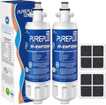 PUREPLUS LT700P NSF 53&42 Certified Replacement for LG ADQ36006101 Kenmore 469690, ADQ36006102, LFXS30766S, LFX28968ST, LFX31925ST, LFX31945ST, LT120F Refrigerator Water and Air Filter Combo, 2Pack