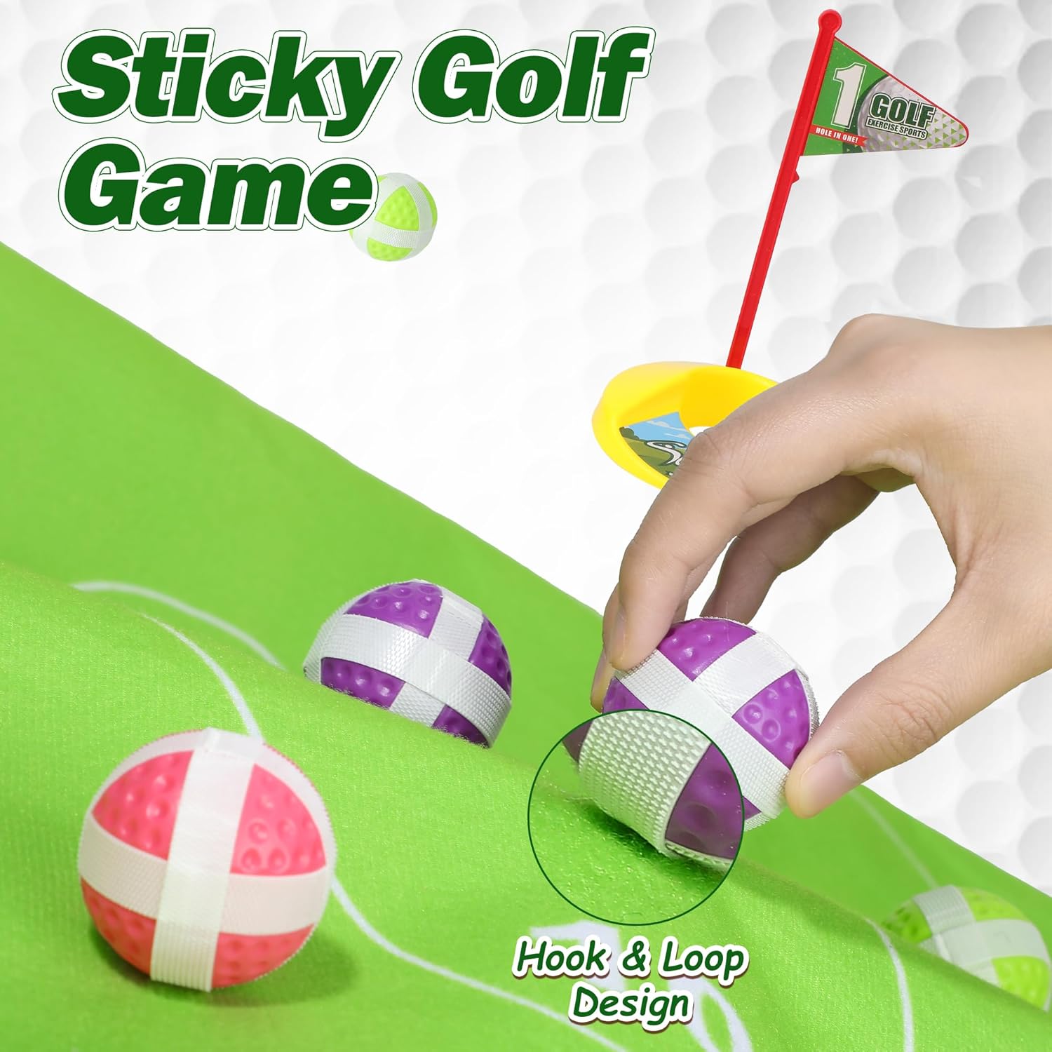 Liberry Kids Golf Set for 3 4 5 6 7 Years Old Boys Girls, Golf Chipping Game with Golf Mat, Sticky Balls, Storage Bag, Retractable Golf Clubs Outdoor Indoor Sports Toy Gift Toss Game (Silver)