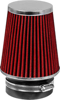 RED 3.5" 89 mm Inlet Narrow Air Cone Replacement Performance Washable Clamp-On by RtunesRacing