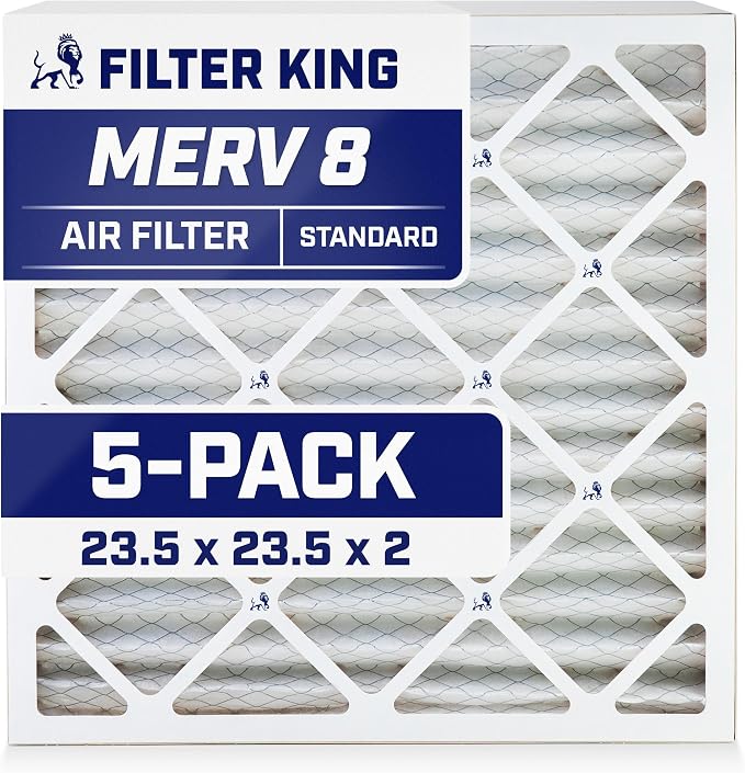 Filter King 23.5x23.5x2 Air Filter | 5-PACK | MERV 8 HVAC Pleated A/C Furnace by FilterKing
