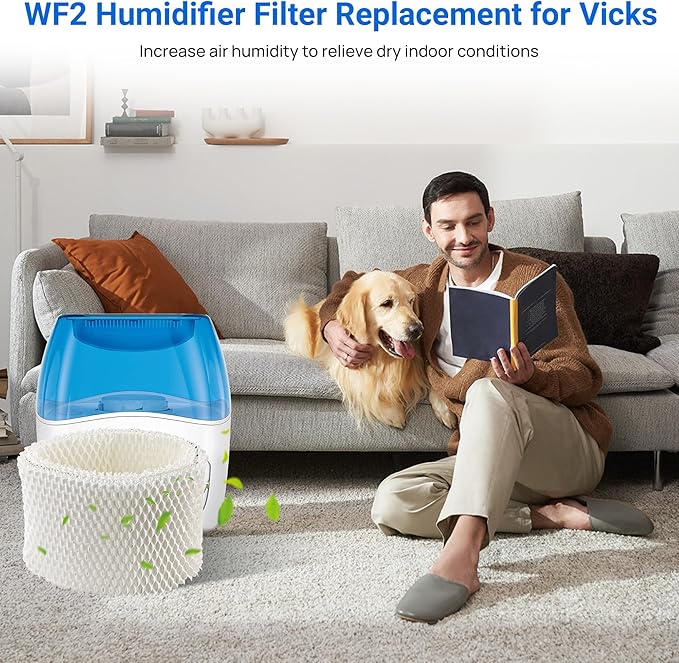 WF2 Humidifier Filter Replacement for Vicks V3500 V3100 V3600 V3900 V3700 VEV320 & Kaz 3020 Cool Mist Humidifiers Pack of 4