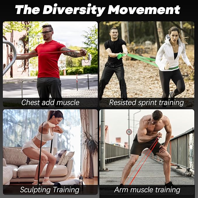 Resistance Bands for Working Out, Pull Up Assistance Bands, Exercise Workout Bands Set for Men Women, Stretch Bands for Physical Therapy, Muscle Training, Home Workouts-FlexoryFit