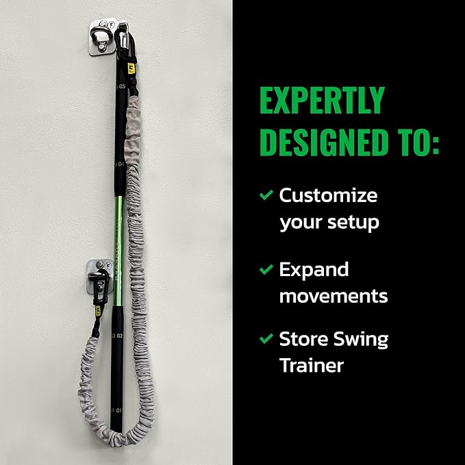 GolfForever Wall Anchor Set Proven by Golfer Scottie Scheffler | Golf Swing Training Wall Anchor Point | Premium Golf Training Workout Exercise Equipment to Expand Movements | 3-Pack | 6 Lag Screws-FlexoryFit