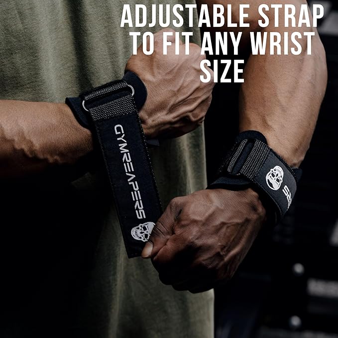 Gymreapers Weight Lifting Hooks (Pair), Heavy Duty Power Wrist Straps Hand Grip Support For Deadlifts, Pull Ups, Shrugs - Gym Gloves For Men and Women-FlexoryFit