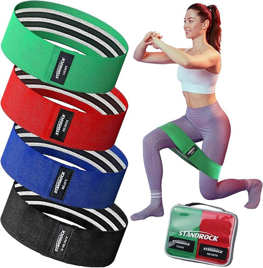 Fabric Resistance Bands for Working Out, 3 and 4 Levels Booty Bands Long Resistance Bands for Women and Men | Elastic Bands for Exercise Bands Resistance Workout Bands Resistance-FlexoryFit