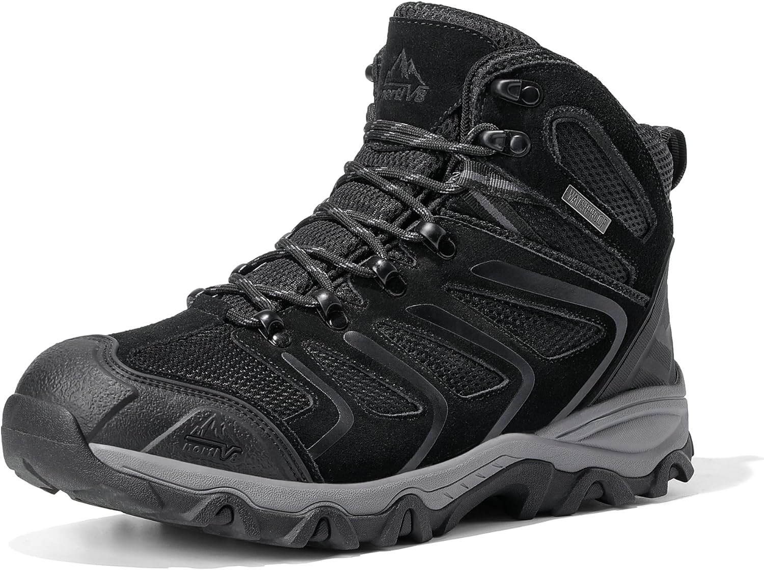 NORTIV 8 Men's Ankle High Waterproof Hiking Boots Outdoor Lightweight Shoes Trekking Trails Armadillo