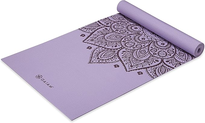 Gaiam Yoga Mat - Premium 5mm Print Thick Non Slip Exercise & Fitness Mat for All Types of Yoga, Pilates & Floor Workouts (68" x 24" x 5mm)-FlexoryFit