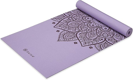 Gaiam Yoga Mat - Premium 5mm Print Thick Non Slip Exercise & Fitness Mat for All Types of Yoga, Pilates & Floor Workouts (68" x 24" x 5mm)-FlexoryFit