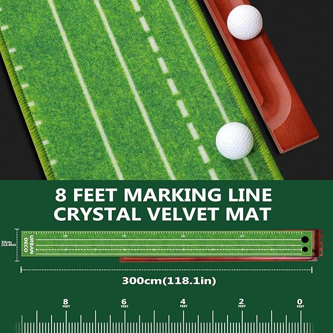 Urban Deco Putting Green Indoor, Golf Putting Mat Putting Matt with Auto Ball Return Training for Indoor and Outdoor Practice, Mini Golf Game for Home Office Backyard, Golfer Man Gift