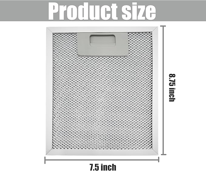 W10915369 W10727013 Range Hood Grease Filter Compatible with Whirlpool Jenn Air Kitchen Aid 5 Layer Aluminum Mesh Grease Vent Filter 875 X 75 Inch（2 Pcs）