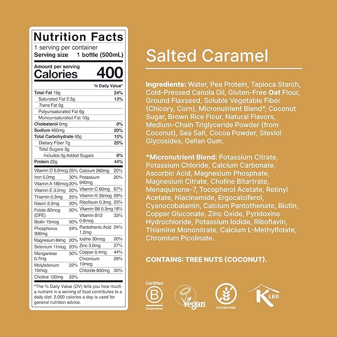 Huel Ready-to-Drink | Salted Caramel Meal Replacement Drink | High Protein Drink | Nutritionally Complete, Low Sugar, High Fiber, Plant Based, Vegan, Healthy | 22g Protein Per Bottle, 16.9 Fl Oz (12 Pack)-FlexoryFit