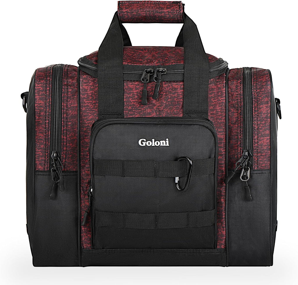 Goloni Bowling Ball Bag for Singer Ball with Padded Ball Holder, 2 Pockets fit Bowling Shoes Up to Mens Size 14 and Accessories